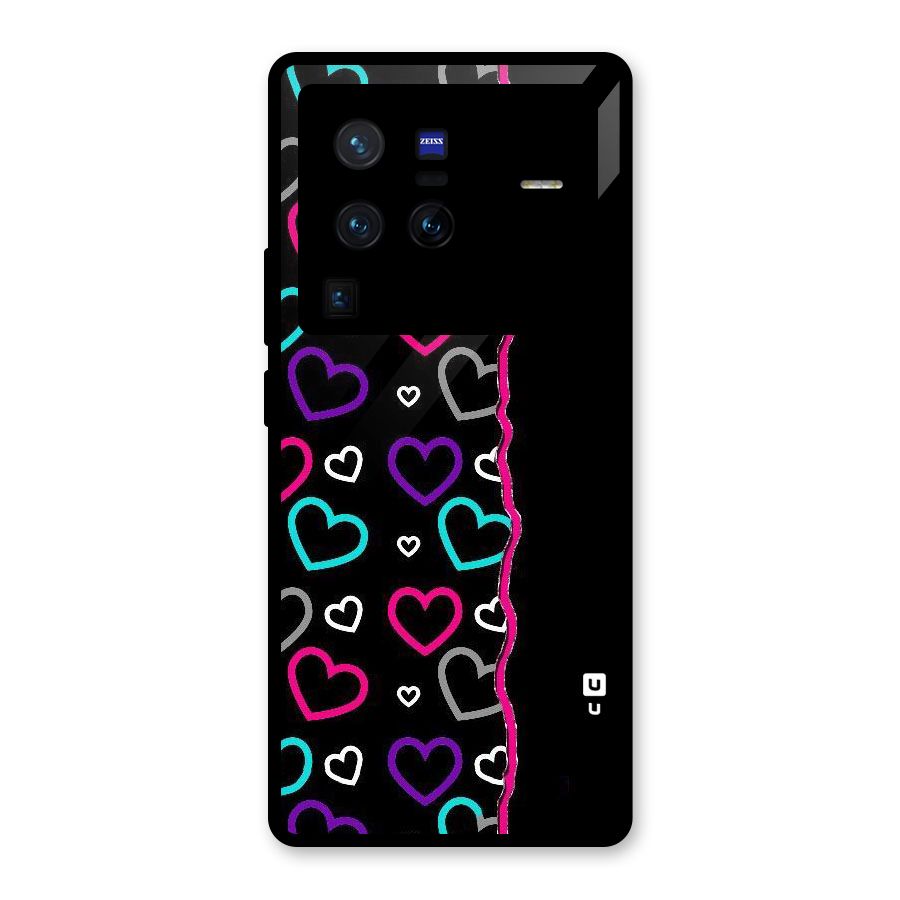 Empty Hearts Glass Back Case for Vivo X80 Pro