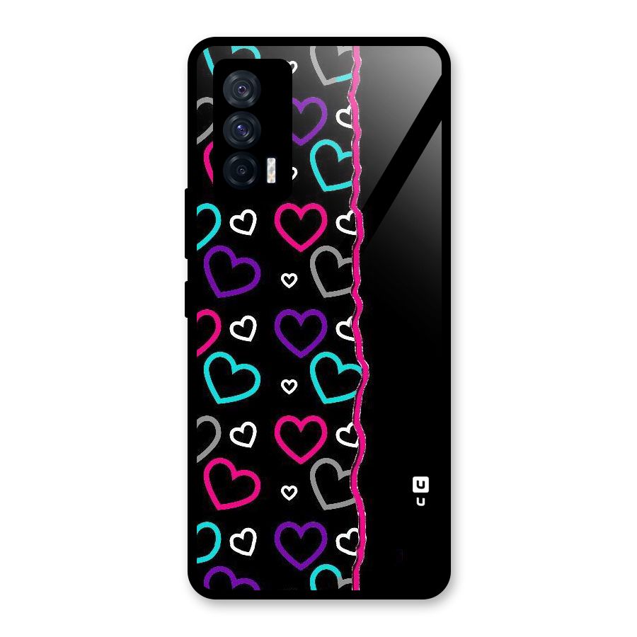 Empty Hearts Glass Back Case for Vivo iQOO 7 5G