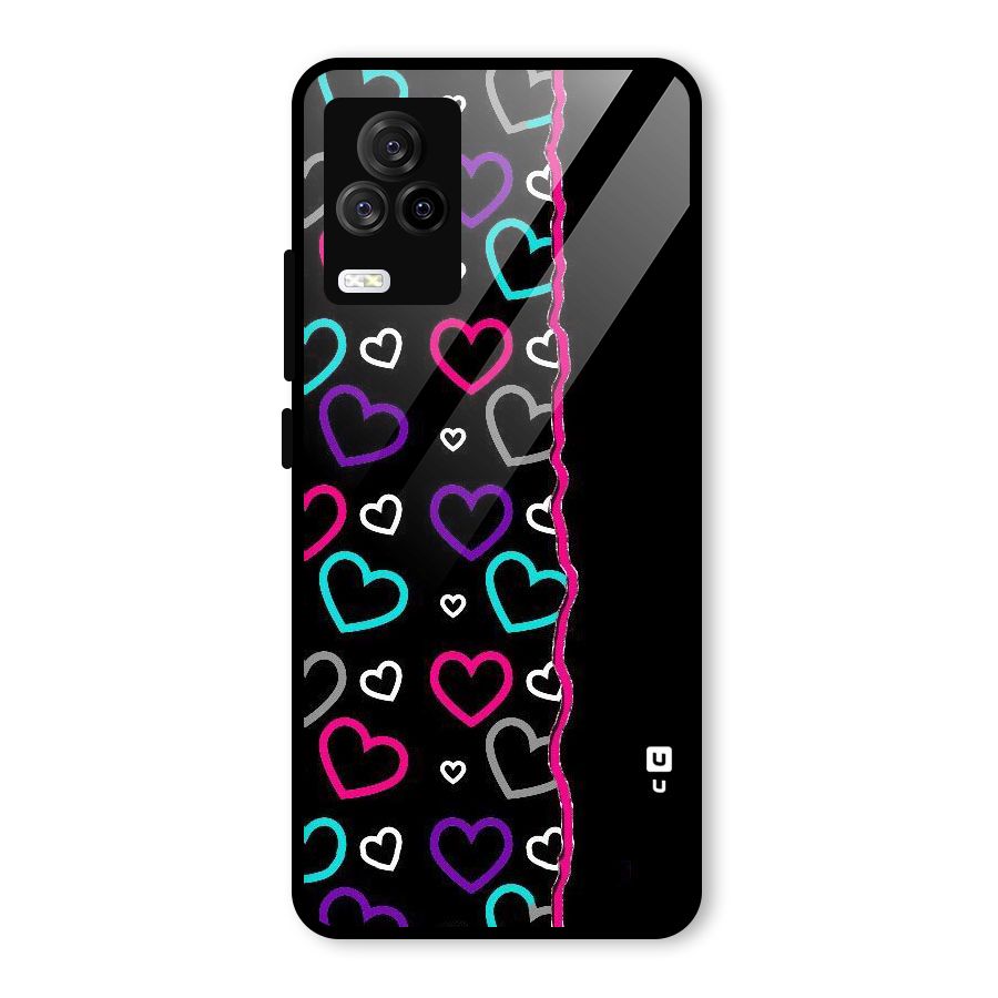 Empty Hearts Glass Back Case for Vivo iQOO 7 Legend 5G
