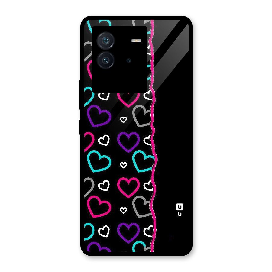 Empty Hearts Glass Back Case for Vivo iQOO Neo 6 5G