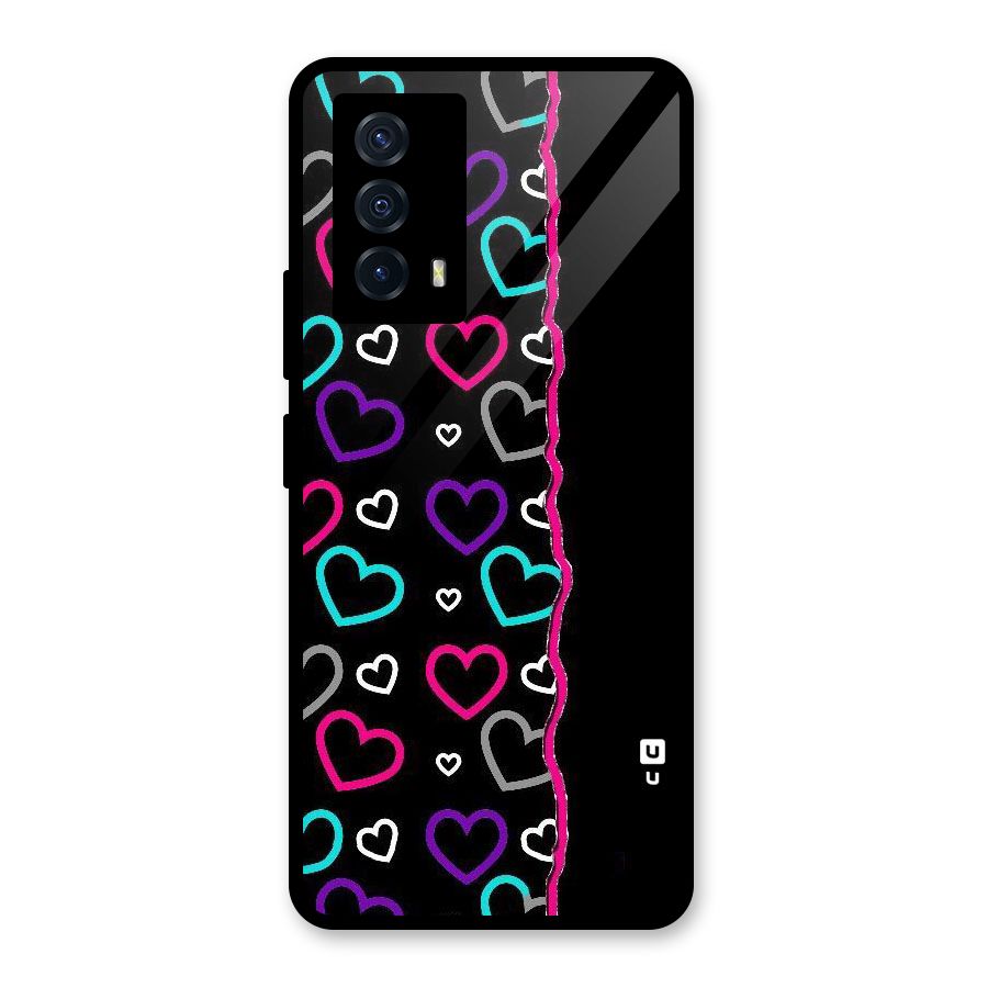 Empty Hearts Glass Back Case for Vivo iQOO Z5