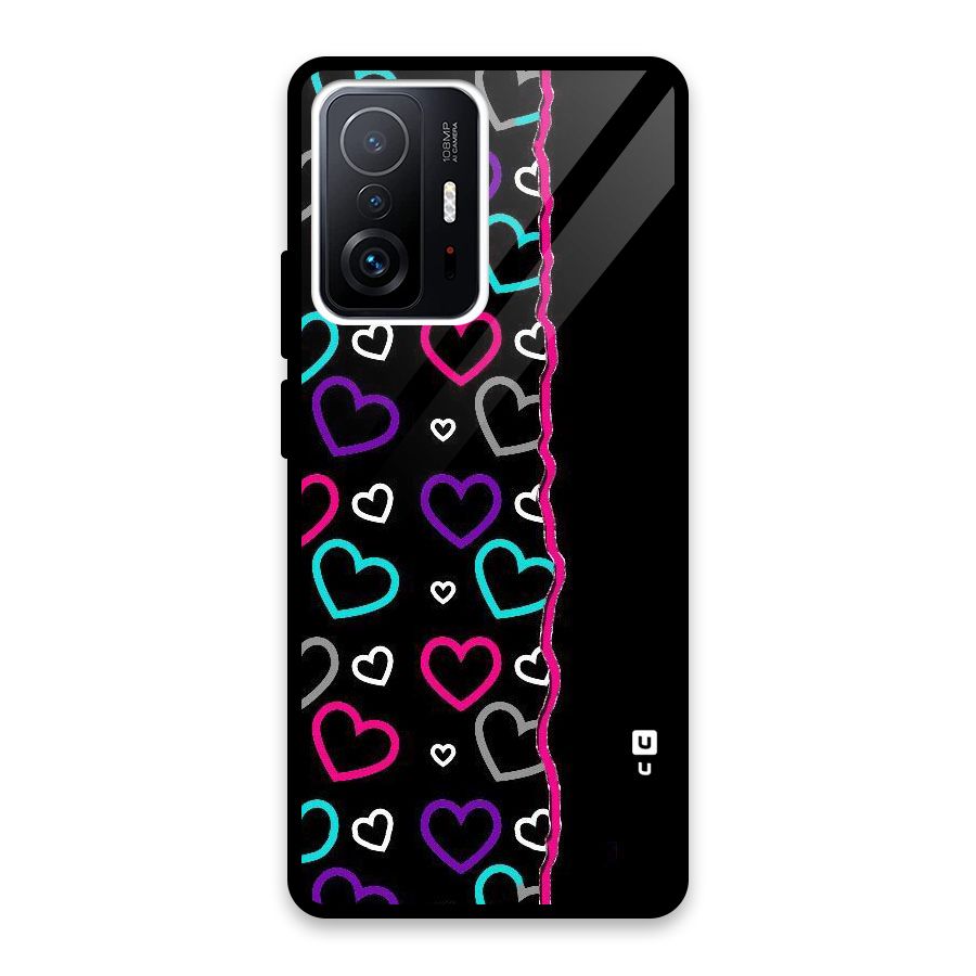 Empty Hearts Glass Back Case for Xiaomi 11T Pro