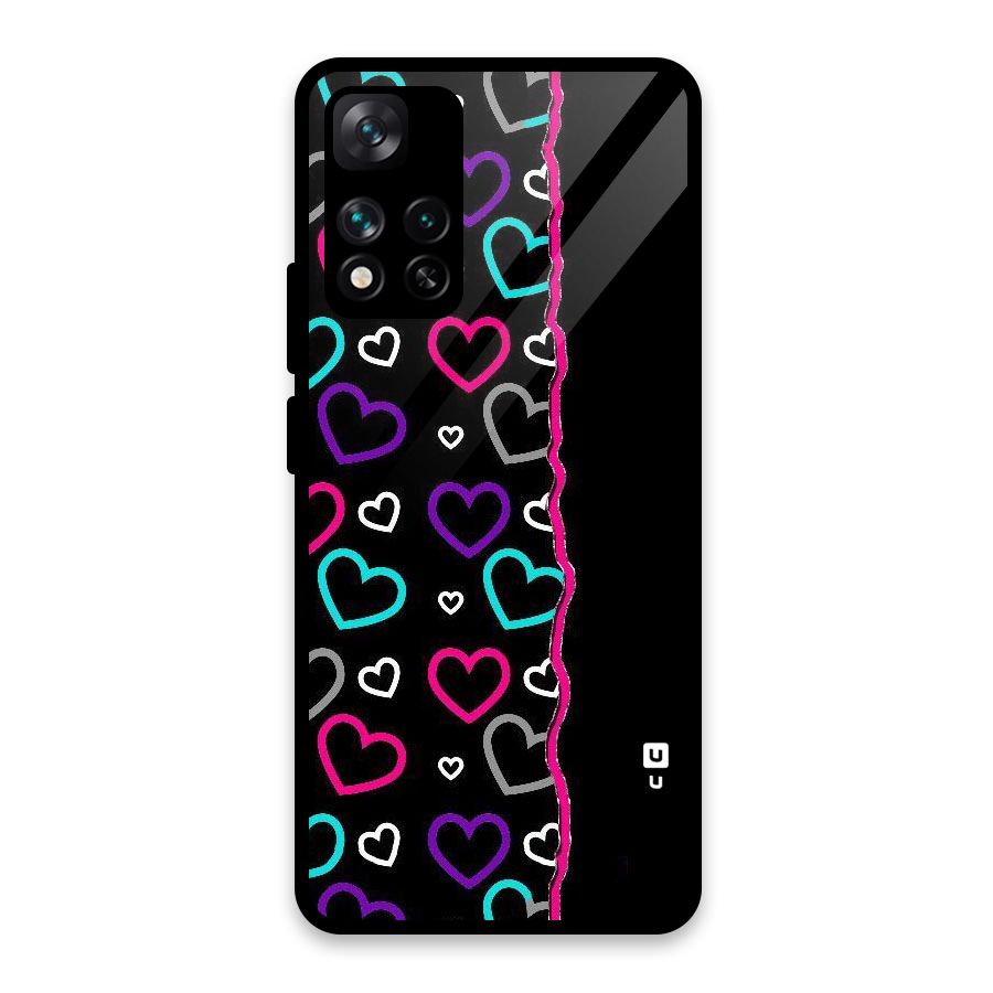 Empty Hearts Glass Back Case for Xiaomi 11i HyperCharge 5G