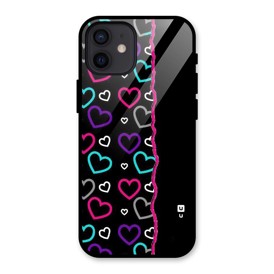 Empty Hearts Glass Back Case for iPhone 12
