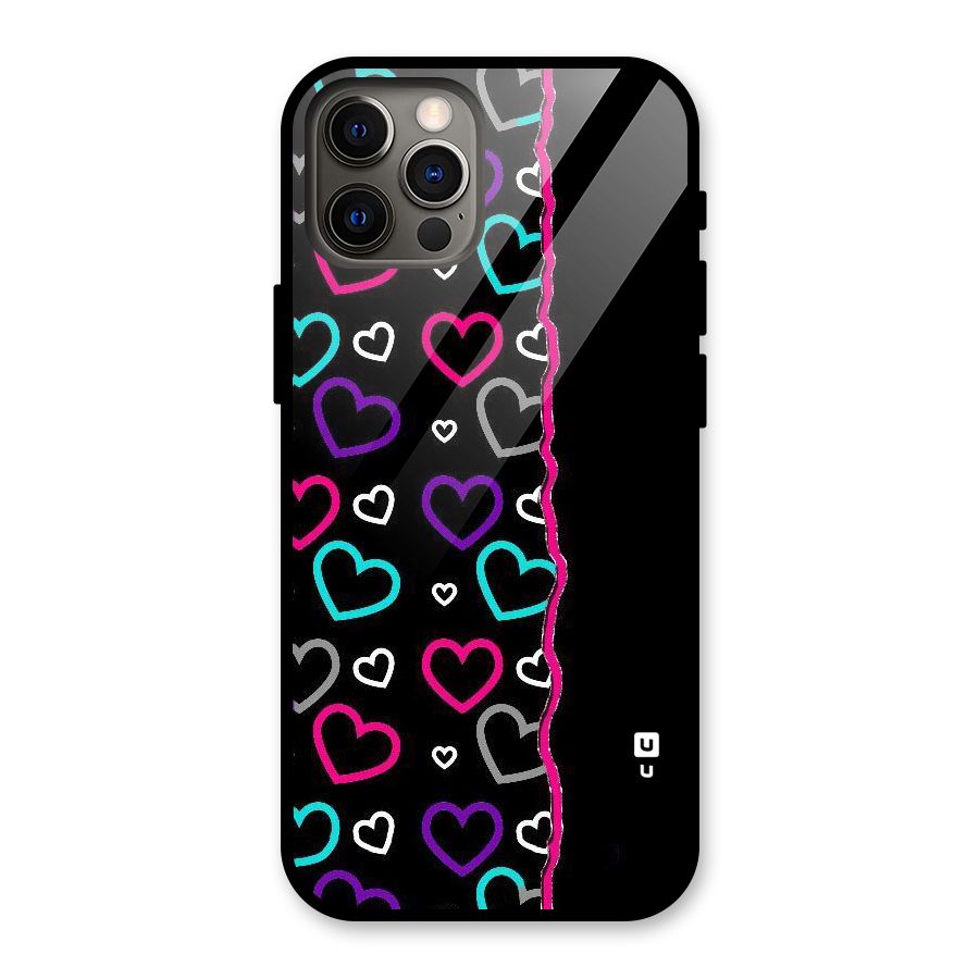 Empty Hearts Glass Back Case for iPhone 12 Pro