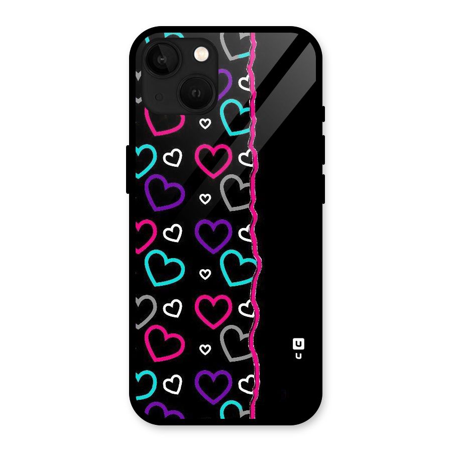Empty Hearts Glass Back Case for iPhone 13