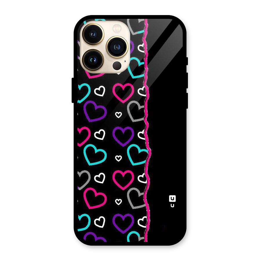 Empty Hearts Glass Back Case for iPhone 13 Pro Max