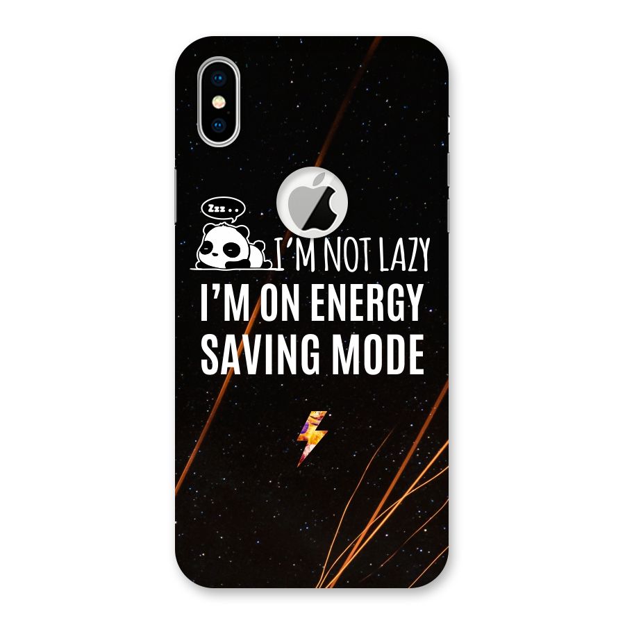 Energy Saving Mode Back Case for iPhone XS Logo Cut