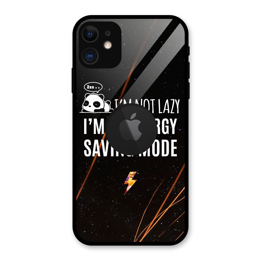 Energy Saving Mode Glass Back Case for iPhone 11 Logo Cut