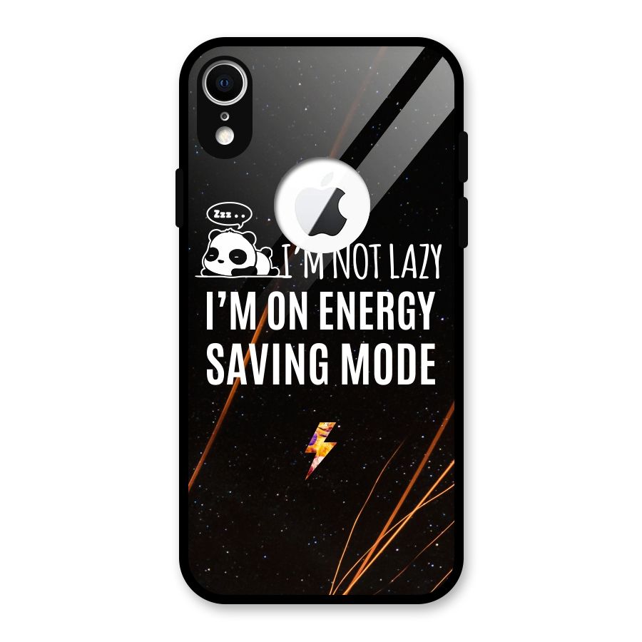 Energy Saving Mode Glass Back Case for iPhone XR Logo Cut