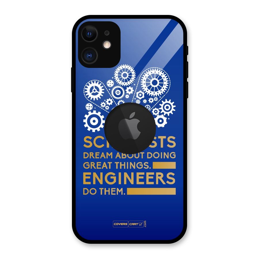 Engineer Glass Back Case for iPhone 11 Logo Cut