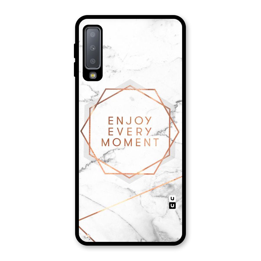 Enjoy Every Moment Glass Back Case for Galaxy A7 (2018)