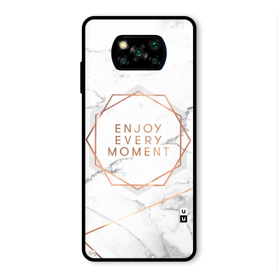 Enjoy Every Moment Glass Back Case for Poco X3 Pro