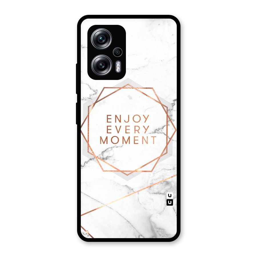 Enjoy Every Moment Glass Back Case for Redmi K50i
