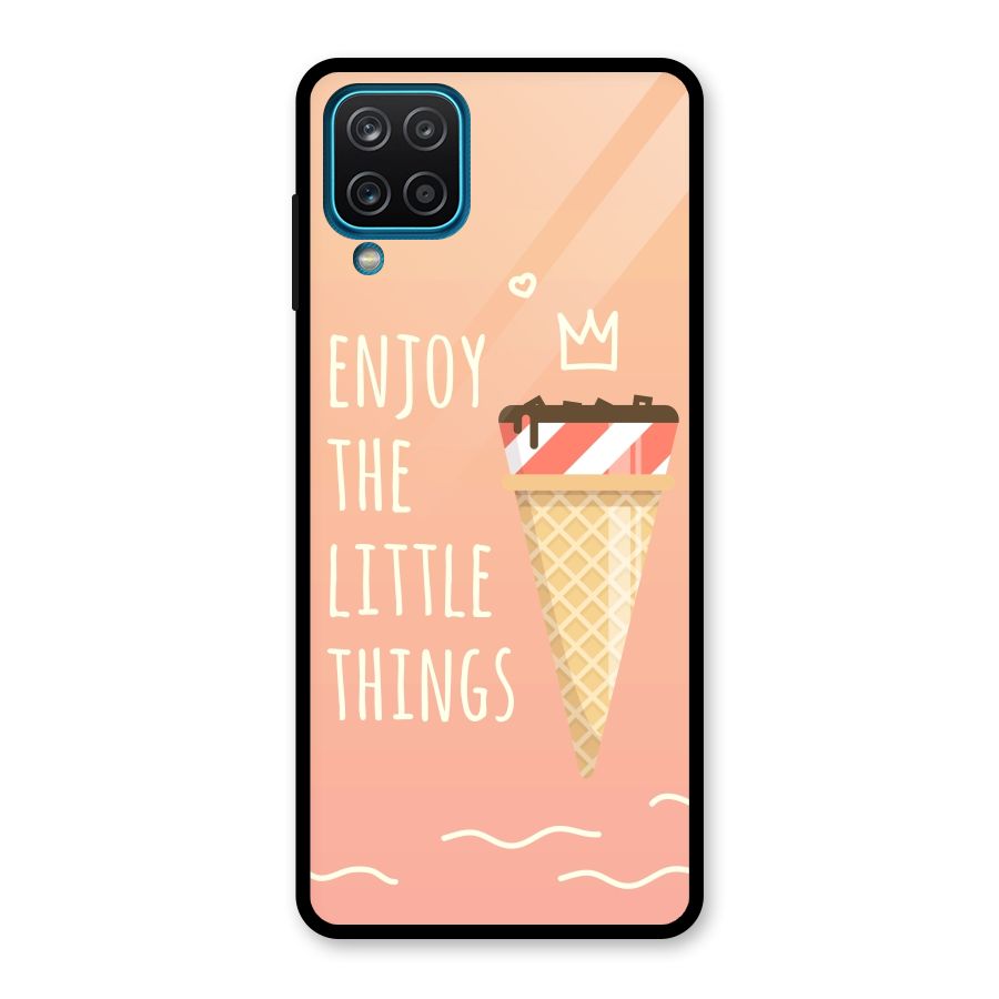 Enjoy the Little Things Glass Back Case for Galaxy A12