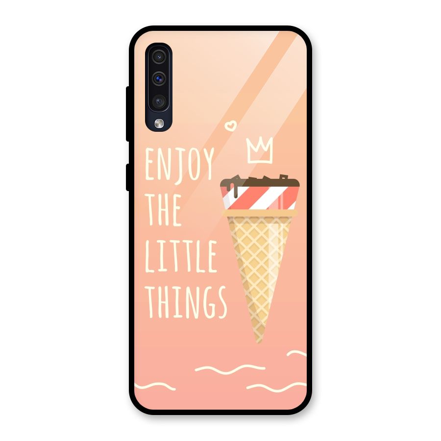 Enjoy the Little Things Glass Back Case for Galaxy A30s