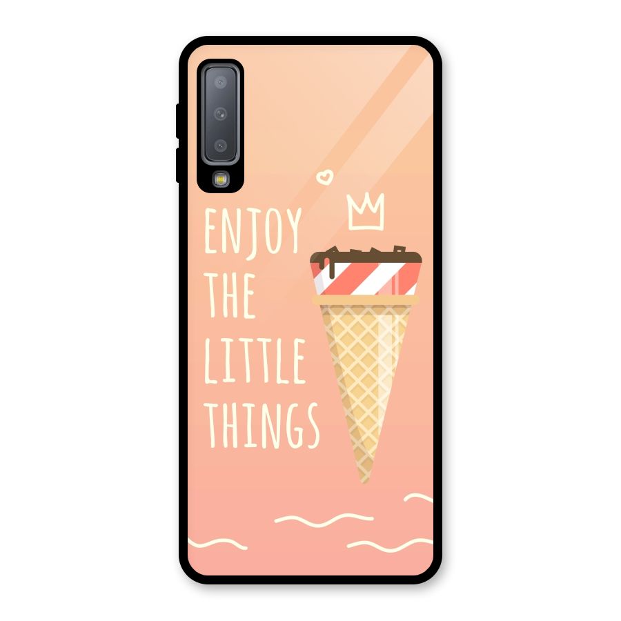 Enjoy the Little Things Glass Back Case for Galaxy A7 (2018)