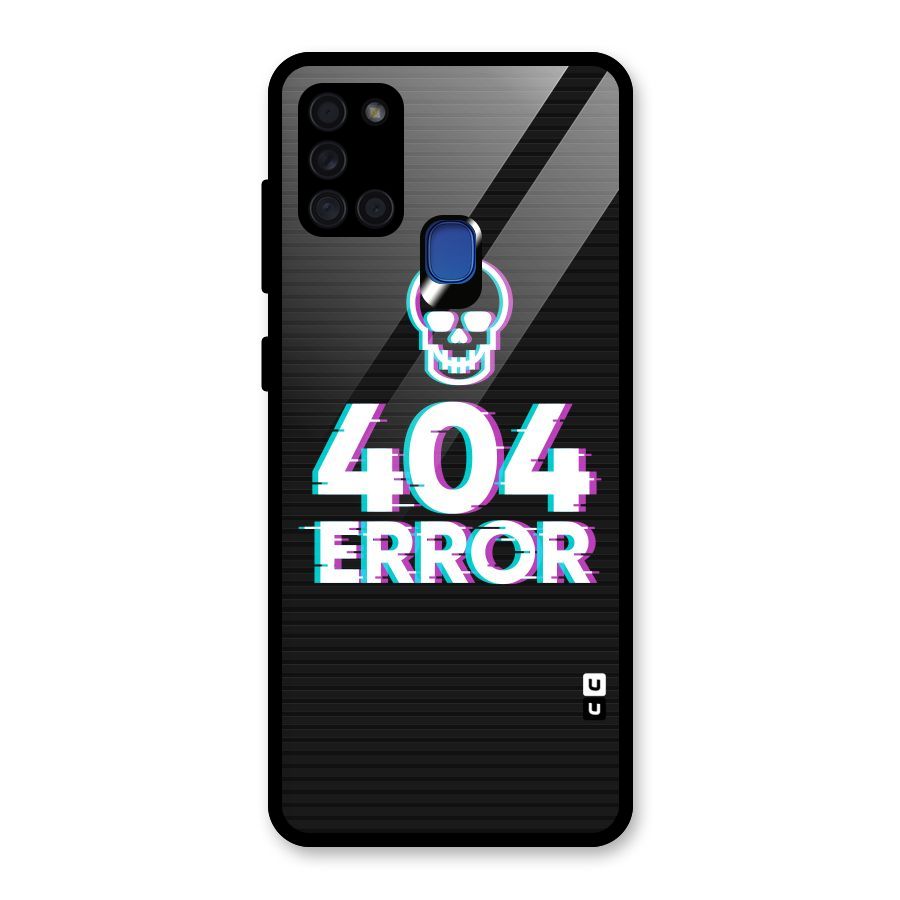 Error 404 Skull Glass Back Case for Galaxy A21s