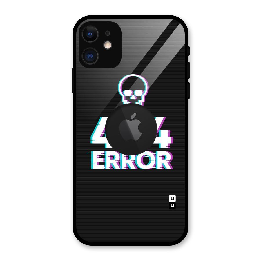 Error 404 Skull Glass Back Case for iPhone 11 Logo Cut