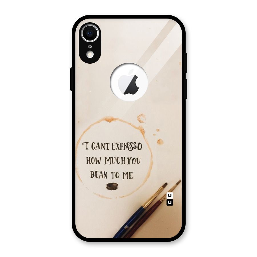 Espresso Bean Glass Back Case for iPhone XR Logo Cut