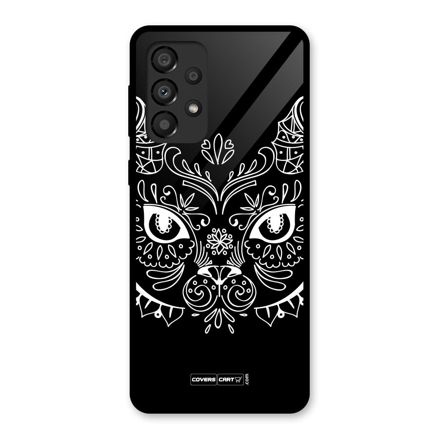 Ethnic Cat Design Glass Back Case for Galaxy A33 5G