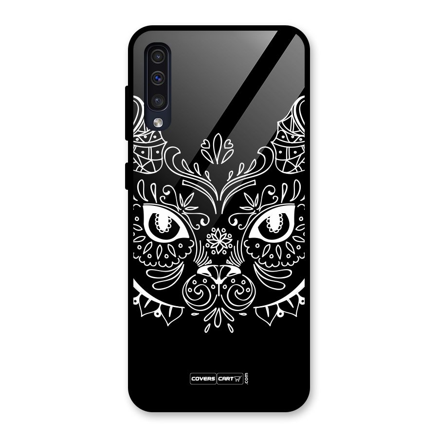 Ethnic Cat Design Glass Back Case for Galaxy A50s