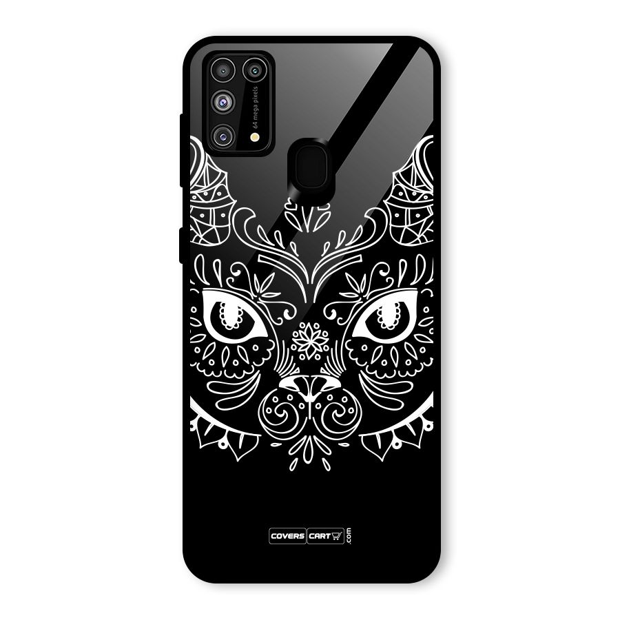 Ethnic Cat Design Glass Back Case for Galaxy F41