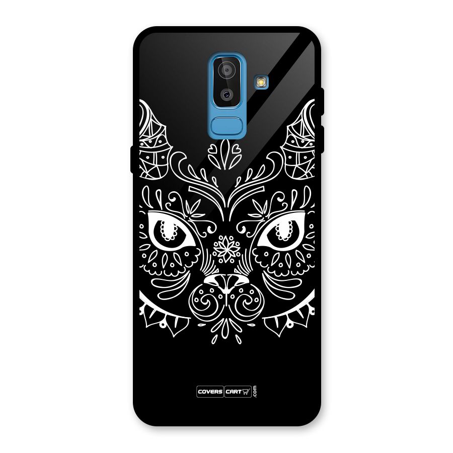 Ethnic Cat Design Glass Back Case for Galaxy J8