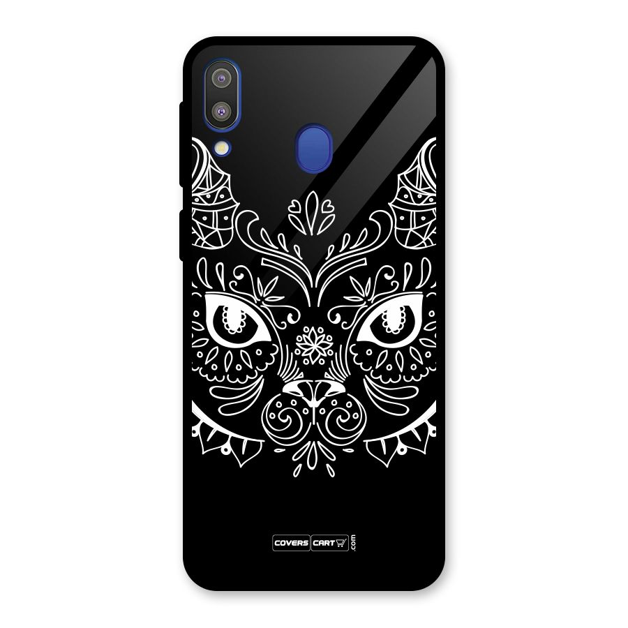 Ethnic Cat Design Glass Back Case for Galaxy M20