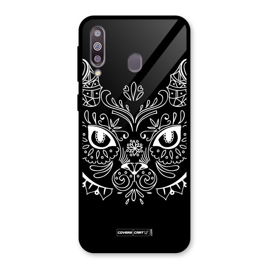 Ethnic Cat Design Glass Back Case for Galaxy M30