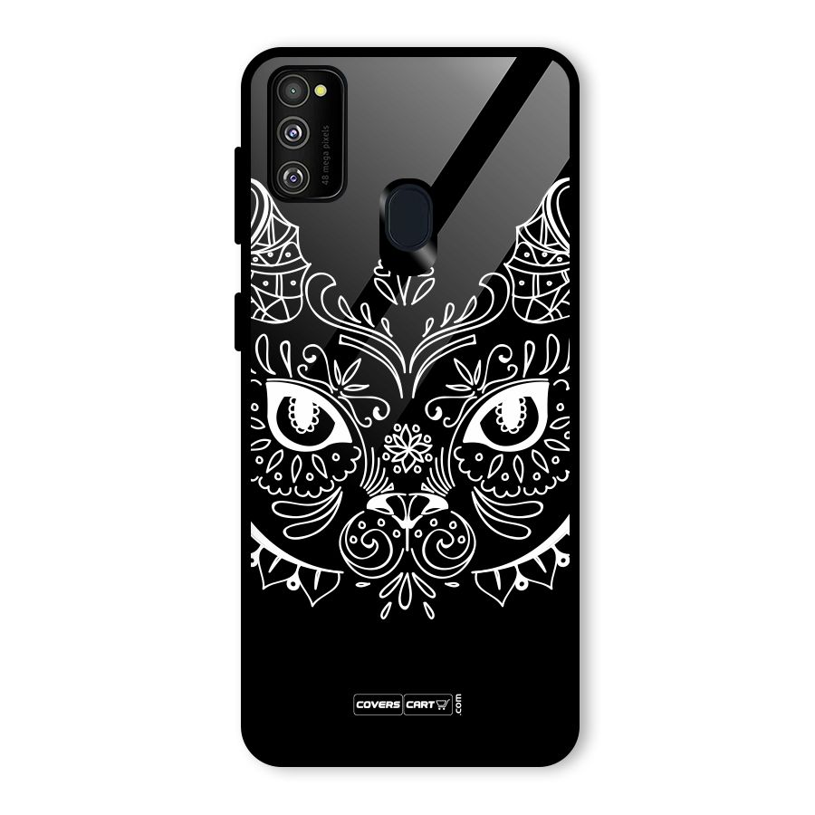 Ethnic Cat Design Glass Back Case for Galaxy M30s