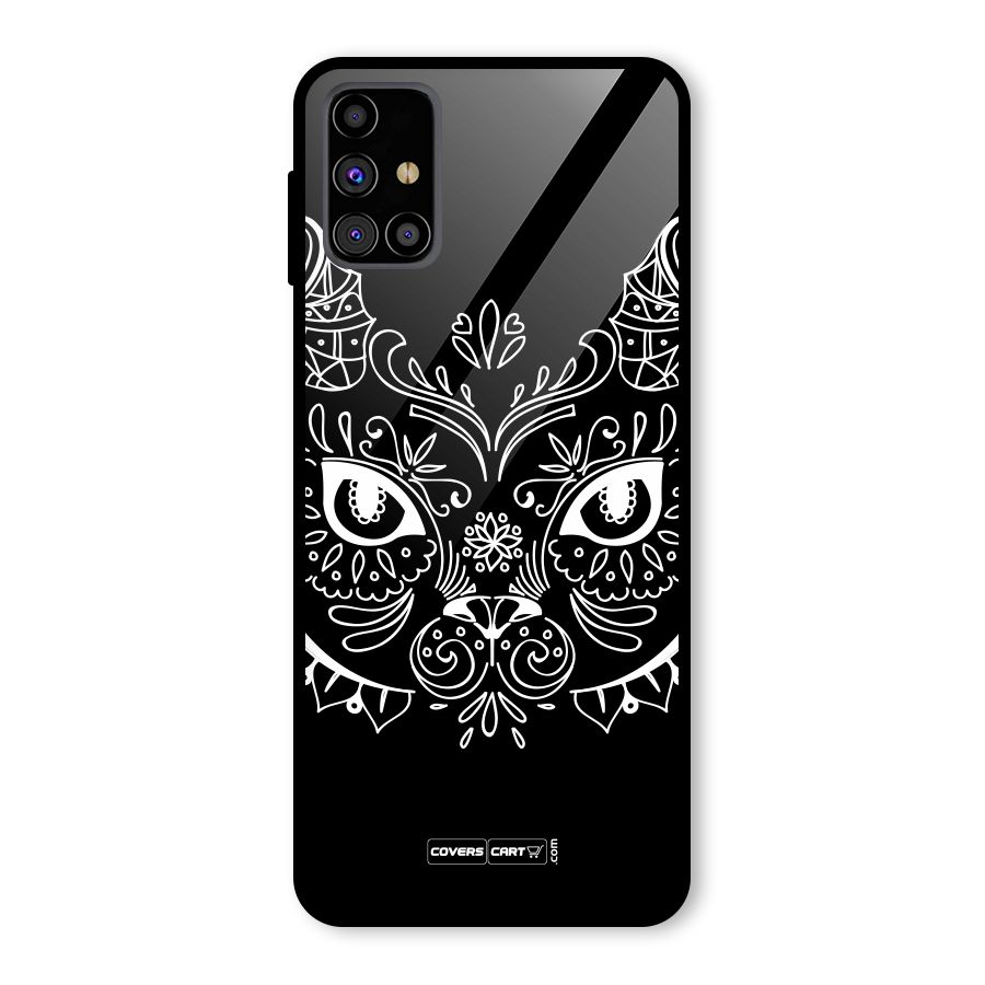 Ethnic Cat Design Glass Back Case for Galaxy M31s