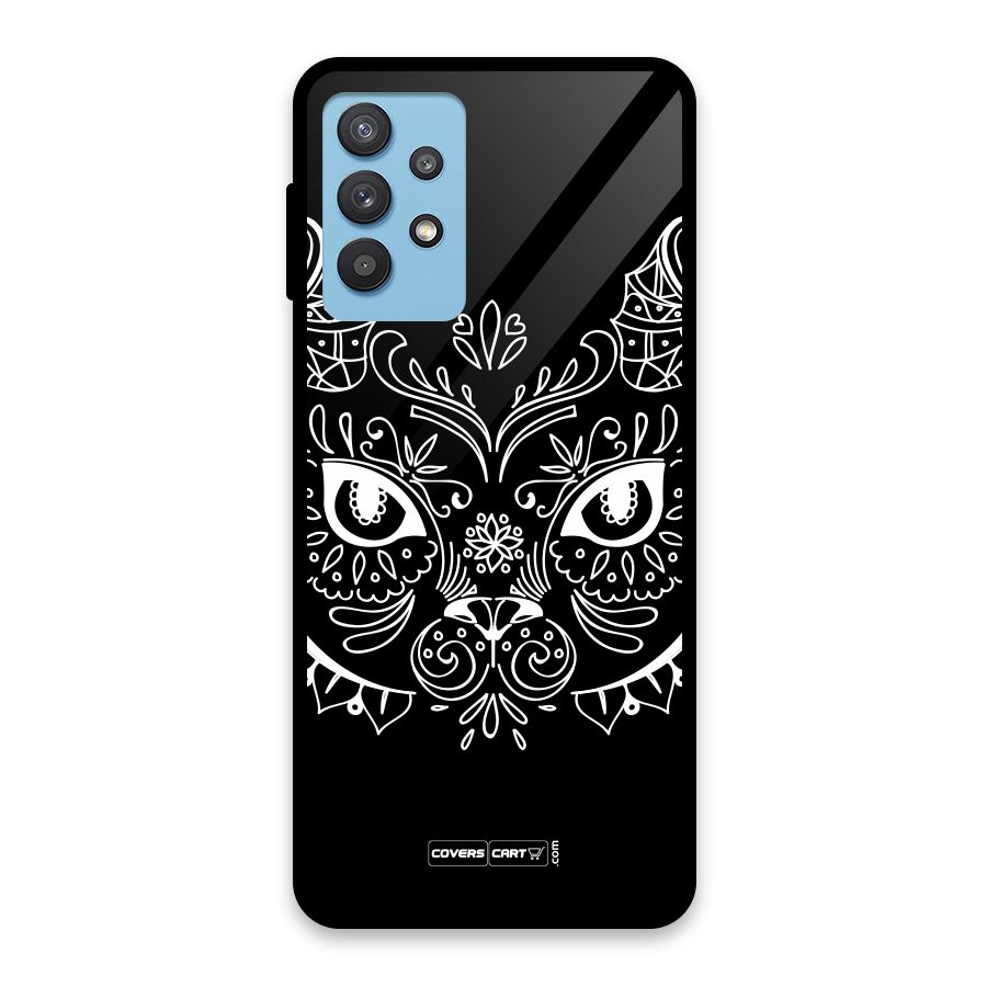 Ethnic Cat Design Glass Back Case for Galaxy M32 5G