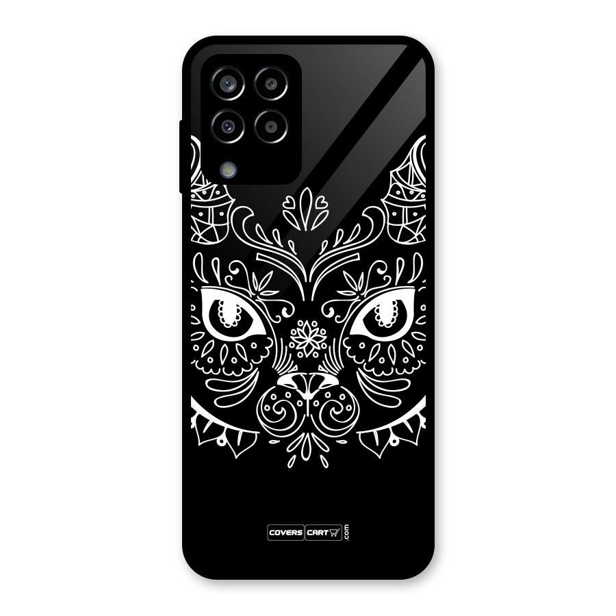 Ethnic Cat Design Glass Back Case for Galaxy M33
