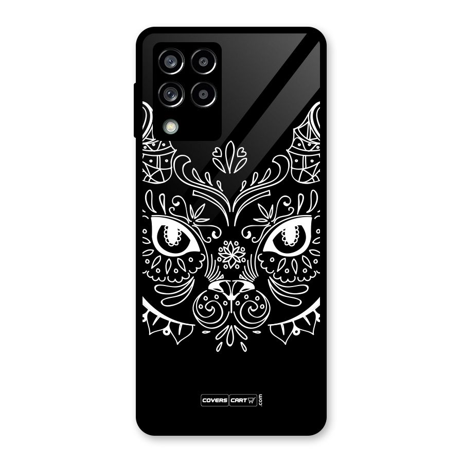 Ethnic Cat Design Glass Back Case for Galaxy M53 5G
