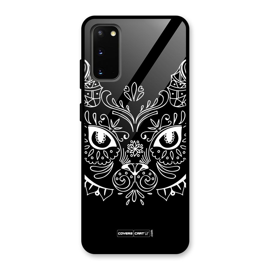 Ethnic Cat Design Glass Back Case for Galaxy S20