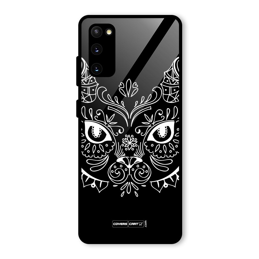 Ethnic Cat Design Glass Back Case for Galaxy S20 FE