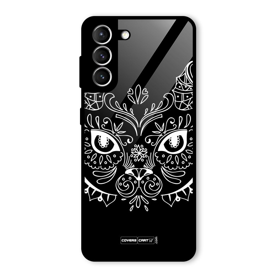 Ethnic Cat Design Glass Back Case for Galaxy S21 5G