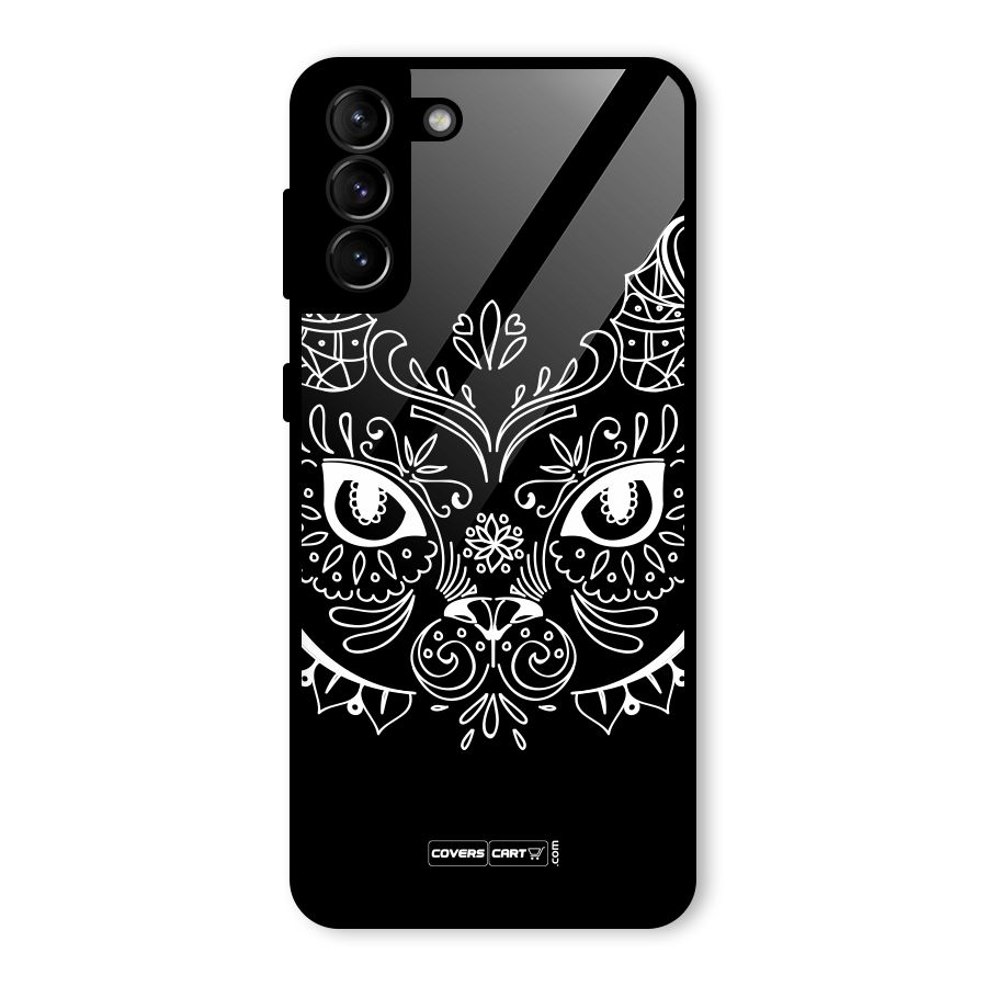 Ethnic Cat Design Glass Back Case for Galaxy S21 Plus