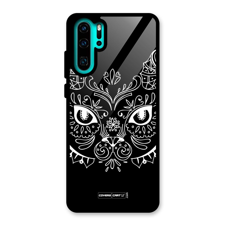 Ethnic Cat Design Glass Back Case for Huawei P30 Pro