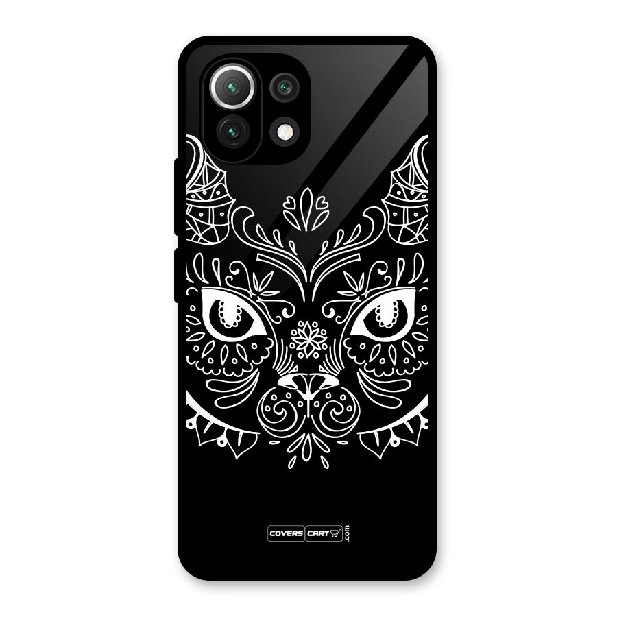 Ethnic Cat Design Glass Back Case for Mi 11 Lite NE 5G