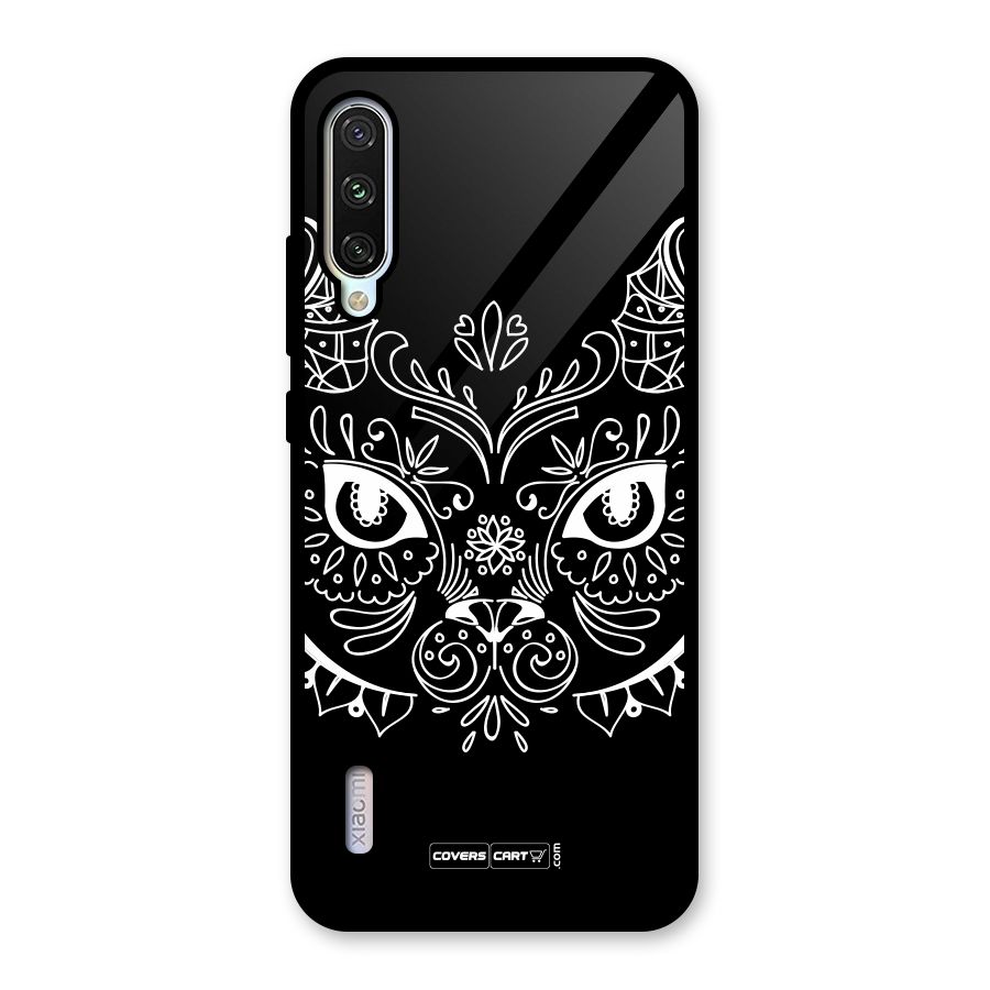 Ethnic Cat Design Glass Back Case for Mi A3