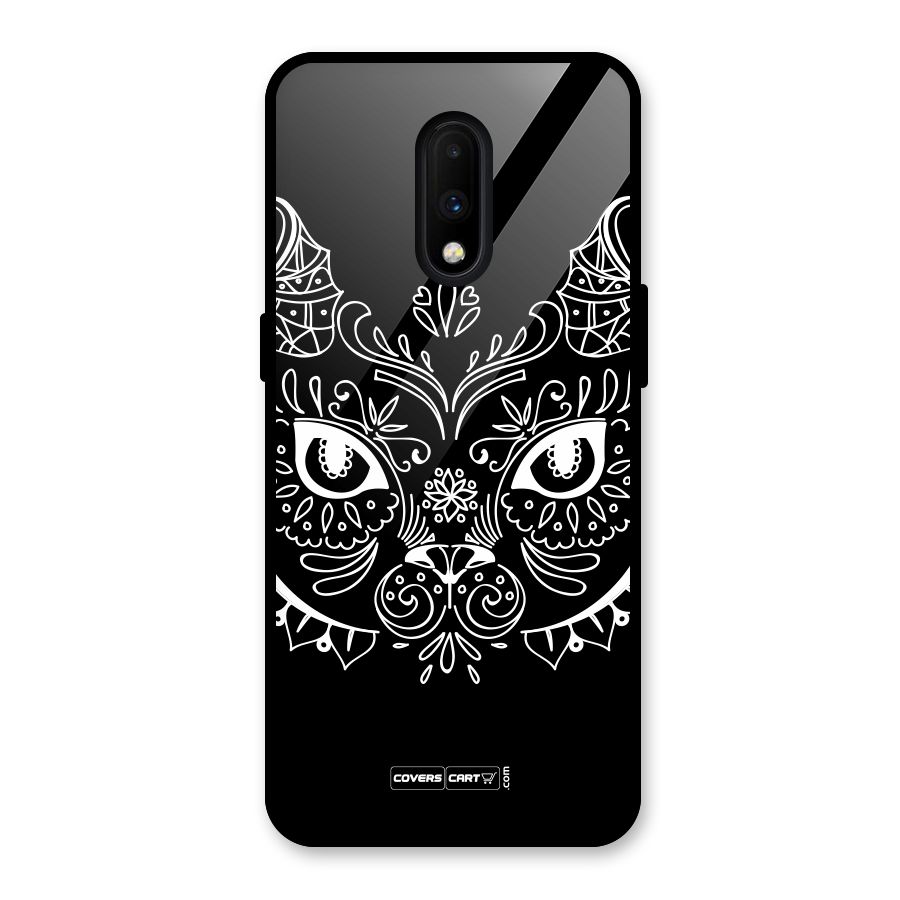 Ethnic Cat Design Glass Back Case for OnePlus 7
