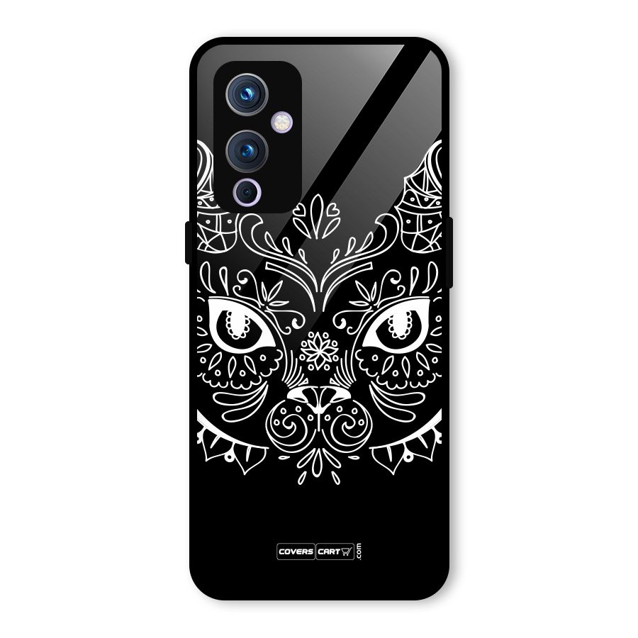 Ethnic Cat Design Glass Back Case for OnePlus 9