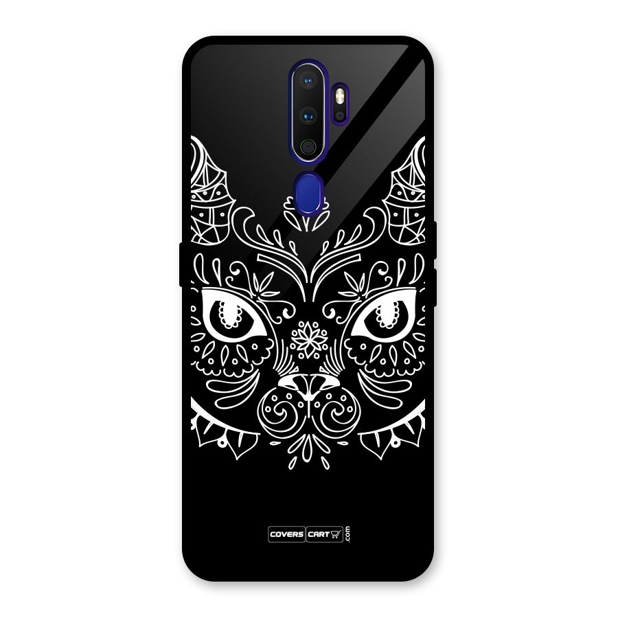 Ethnic Cat Design Glass Back Case for Oppo A9 (2020)