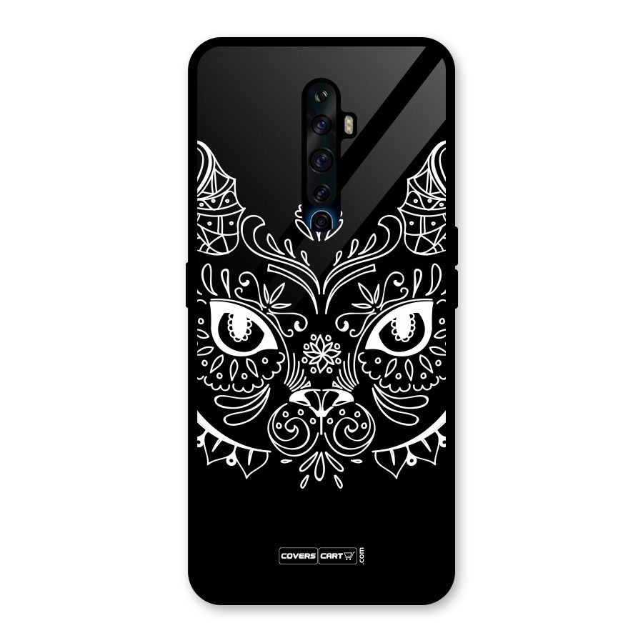 Ethnic Cat Design Glass Back Case for Oppo Reno2 F