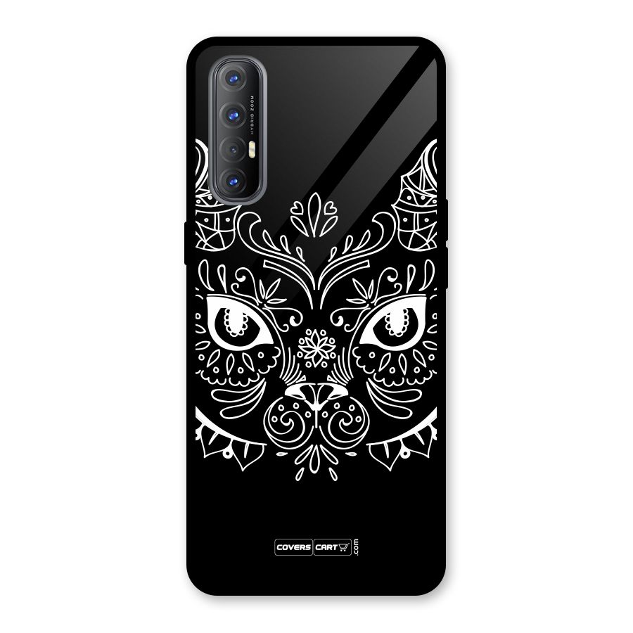 Ethnic Cat Design Glass Back Case for Oppo Reno3 Pro
