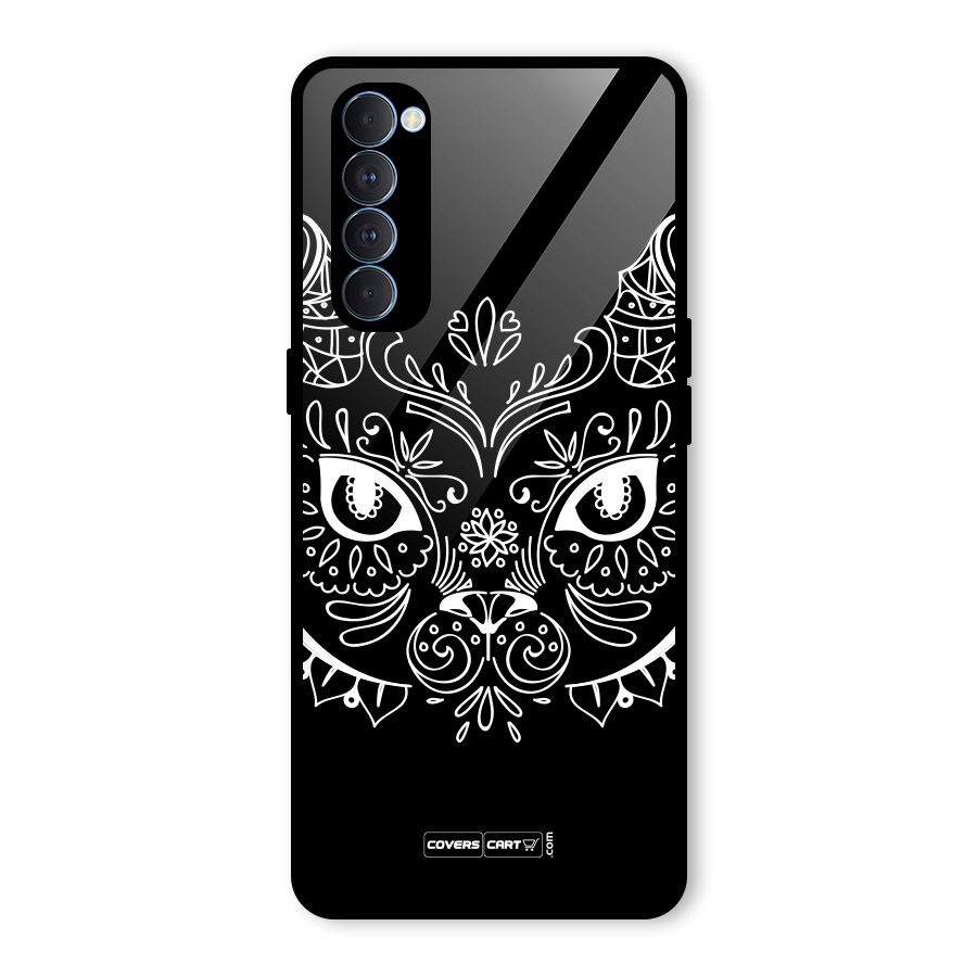 Ethnic Cat Design Glass Back Case for Oppo Reno4 Pro