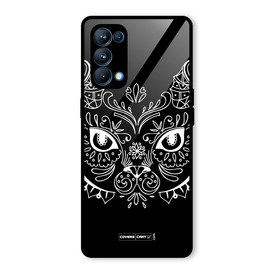 Ethnic Cat Design Glass Back Case for Oppo Reno5 Pro 5G
