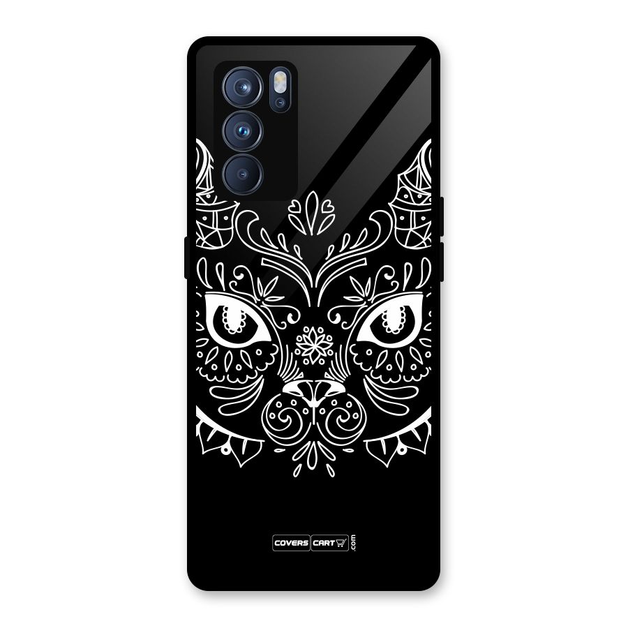 Ethnic Cat Design Glass Back Case for Oppo Reno6 Pro 5G